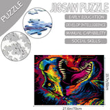 Angry Dinosaur Jigsaw Puzzle 1000 Pieces Puzzles for Adults, Graffiti Animal Jigsaw Puzzles for Challenging Family Activity Games DIY Puzzle for Home Wall Decor Gifts - 20 x 27 Inches Aihonmin