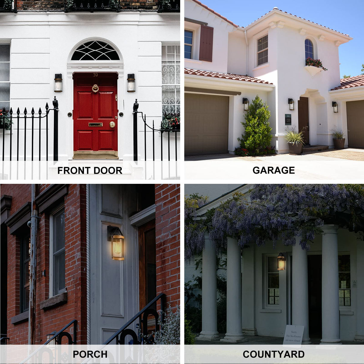 LONEDRUID 2 Pack Dusk to Dawn Outdoor Wall Light Fixtures Photocell Sensor Exterior Lantern Sconce Lighting Waterproof Outside Wall Mount Lamp for House Patio Garage Entryway Doorway LONEDRUID