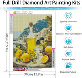 GemZono Diamond Art Kits for Adults Italian Limoncello 5D Diamond Painting Kits for Adults DIY Full Round Drill Carton Diamond Art Pictures for Home Wall Decoration(12x16 inch) GemZono