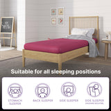 NapQueen 5 Inch Twin Memory Foam Mattress, Medium Feel, CertiPUR-US Certified, Bed in a Box, Breathable Soft Fabric Cover, Pink NapQueen