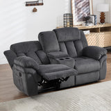 CANMOV Recliner Sofa Set, Manual Recliner Loveseat with Overstuffed Armrest for Living Room,Bedroom Furniture,Office,2 Seat Grey CANMOV