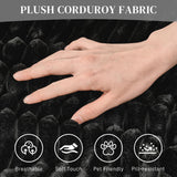 Modular Sectional Sofa Cloud Sectional Couch, 107" Comfy Fluffy L Shaped Black Couches for Living Room, Deep Seat Memory Foam Plush Corduroy Boneless Couch Sectionals with Right Facing Chaise Sofa HYJT-H&K