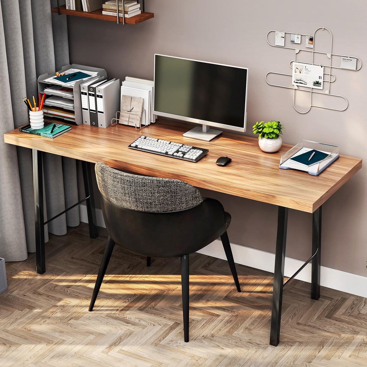 TC-HOMENY 34" Industrial Bar Table Legs Set of 2 - Sturdy Metal Furniture Legs for DIY Projects TC-HOMENY