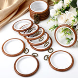 Burbell 15 Pcs Spring Round Embroidery Hoops Frame Circle Rubber Hoops Ring Display Cross Stitch Ornament Imitated Wood Frame Kits for Christmas in July Craft Sewing DIY Hanging Gifts(3 Inch) Burbell