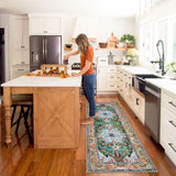 U'Artlines 2' x 6' Boho Hallway Runner Rug, Non Slip Washable Vintage Farmhouse Kitchen Rug Accent Area Carpet for Entryway Laundry and Living Room (Green) U'Artlines