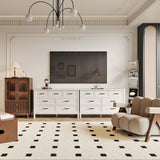 BAZELOR Farmhouse 7 Drawers Dresser for Bedroom, Wood Rustic Wide Chest with Metal Handles, Storage Dressers Organizer for Bedroom, Hallway, Entryway, White BAZELOR