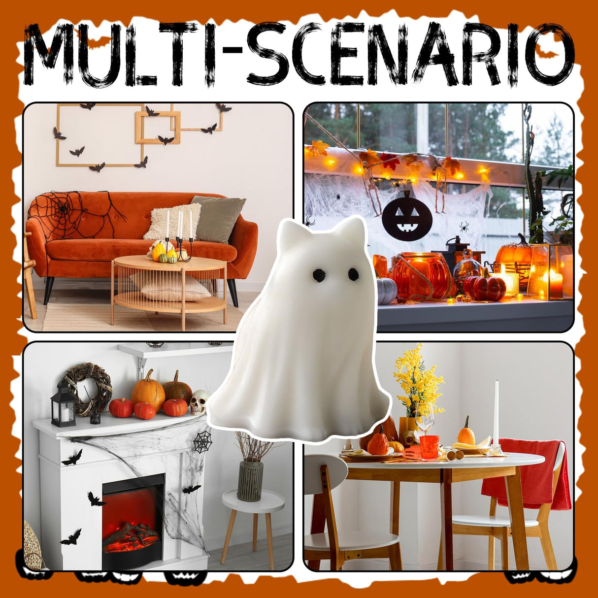 Halloween Animal Ghost Candle Mold, Cat Dog Resin Casting Ghost Silicone Molds for Halloween Aromatherapy Candle Soap Making Home Art Crafts Decor DIANA'S DREAM