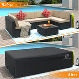 STARTWO Patio Furniture Covers Waterproof,Heavy Duty 7-12 Seats Outdoor Furniture Set Cover for Sectional Sofa and Table Chairs, 98"x98"x28", Black STARTWO