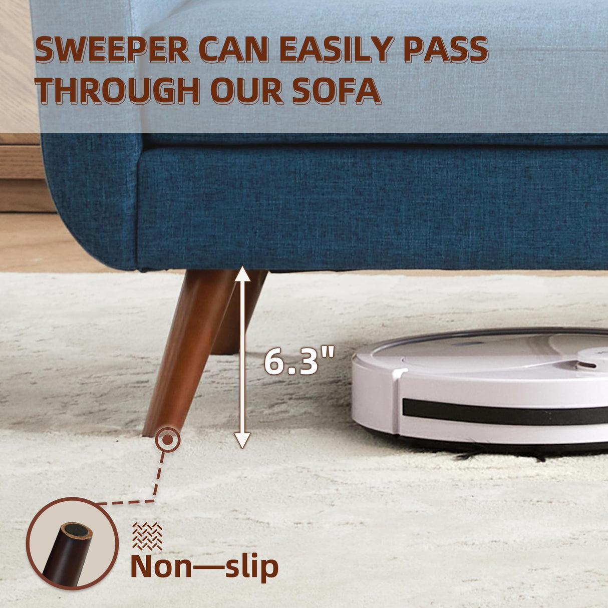 Tbfit 65" W Loveseat Sofa, Mid Century Modern Decor Love Seat Sofas and Couches for Living Room, Button Tufted Upholstered Small Couch for Bedroom, Solid and Easy to Install Love Seats Furniture, Blue Tbfit