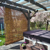 VELLOW Patio Shades Roll Up Outdoor, Bamboo Blinds for Window, Reed Roller Blinds, Cordless Blackout Bamboo Shade, Privacy Curtain, 24″ 30″ 34″ 36″ 39″ 43″ 48″ 55″ 70″ Width, UV Resistant/Waterproof VELLOW