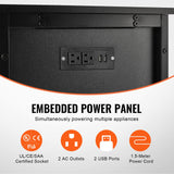 VEVOR Aquarium Stand, 40 Gallon Fish Tank Stand, 36.6 x 18.9 x 31.5 in Steel and MDF Turtle Tank Stand, 335 lbs Load Capacity, Reptile Tank Stand with Storage Cabinet and Embedded Power Panel, Black VEVOR