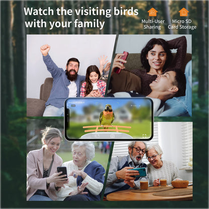 Smart Bird Feeder with Camera, AI Identify Bird, Solar Panel, 1080P HD Live Camera, Auto Capture Bird Video and APP, 2.4G WiFi Connection