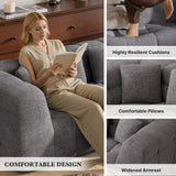 Nalupatio 107" Modern Boneless Couch Cloud Modular Sectional Sofa with L Shaped Chaise, Upholstered Comfy Chenille Couch Bed in a Box,No Assembly Required Nalupatio