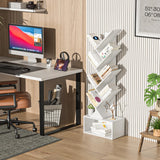 SHEEPAM 9 Tier Tree Bookshelf,Christmas Green Bookcase for Narrow Space, Storage Organizer Floor Standing Bookshelves for Books, Tall Book Case for Home Office, Living Room, Bedroom SHEEPAM