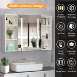 VINGLI 36Inch Medicine Cabinet with Lights, Lighted Medicine Cabinet with Mirror, Bathroom Vanity Mirror with Storage,Wall Mounted Anti-Fog Dimmable Light and Color Adjustment,5.9" D x 36" W x 24" H VINGLI