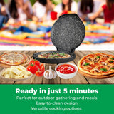 MisterChef Countertop Pizza Maker, 1450W Mini Pizza Oven, Pizza Maker Oven With 12″ Non-Stick Ceramic Plate, Indoor Electric Pizza Oven for Crepes, Pancakes - Black MisterChef