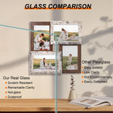 YESKAY 4x6 Collage Picture Frames, Multi Family Photo Frame with Real Glass, Displays Four 4x6 Photo, Wall Decor Wall Hanging or Tabletop, Distressed White+Rustic Brown YESKAY