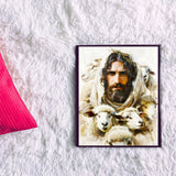 ZUVRDIAI Religion Paint by Numbers Kit for Adults Beginner Jesus Christ Sheep Digital Oil Painting Canvas Painting by Number Set for Gifts Wall Decor 16x20 Inch, Unframed ZUVRDIAI