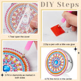 Kigley 12 Pcs Mandala Makeup Diamond Painting Mirror DIY Pocket Mirror Compact Diamond Art Kits for Adults Portable Crystal Magnifying Folding Purse Mirror for Beginners Women Man Crafts Kigley