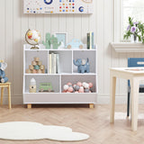 UTEX Toy Storage Organizer, Kids Bookshelf and Toy Storage with Legs, 5 Cube Storage Organizer, Children Bookcase for Kids Room, Living Room, Nursery,White UTEX