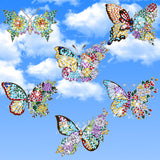 Lenwen 6 Pcs Diamond Art Stained Glass Window Clings Christmas Diamond Art Kits DIY Butterfly Window Stickers for Suncatchers Adults Crafts Home Wall Decor Gifts Lenwen