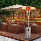 Hykolity 50,000 BTU Patio Heater with Sand Box, Table Design, Double-Layer Stainless Steel Burner, Wheels, Tip-over Protection System, Outdoor Heater for Home and Residential, Silver hykolity