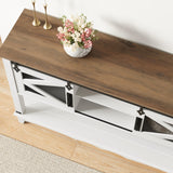 46" Entryway Table with Cabinet, Farmhouse Console Table with Storage, Rustic Sofa Table with Sliding Barn Doors, Console Table for Entryway, Living Room, Hallway GarveeHome