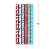 Hallmark Kids Christmas Wrapping Paper Rolls with Cutlines on Reverse (6 Rolls: 180 Sq. Ft. Total) Snowman, Snowflakes, Penguins, Santa Claus Hallmark
