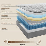 10 Inch Full Size Mattress Hybrid, Made in USA Full Mattresses in a Box, Cooling Gel Memory Foam Mattress for Back Pain Pressure Relief, Medium Feel, Motion Isolation Colchones for Adjustable Bed Life Balance