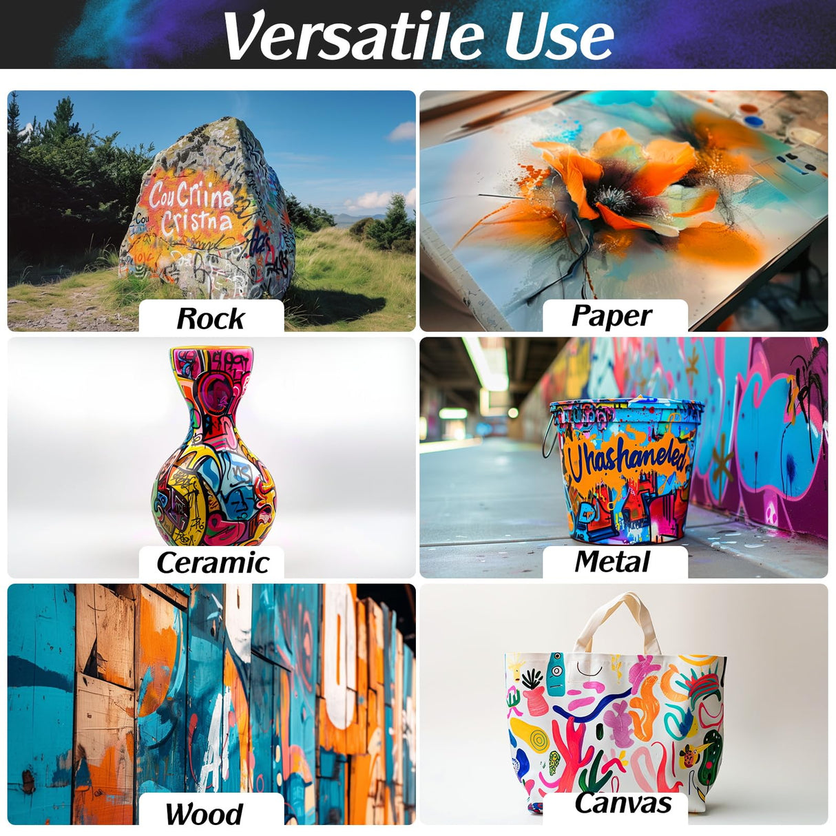 FansArriche Airbrush Paint, 44 Colors with 6 Thinners Acrylic Air Brush Paint Set, Ready to Spray Water-Based Opaque & Neon & Iridescent Acrylic Paint for Beginners, Artists, 20 ml/Bottle FansArriche