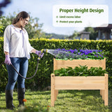 RELAX4LIFE 2-Tier Raised Garden Bed - Fir Wood Garden Elevated Planter Box with Legs, 8 Drainage Holes,220 Capacity for Growing Vegetable, Elevated Garden Bed for Outdoor Yard Patio Balcony (Natural) RELAX4LIFE