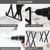 Sapowerntus Floating Nightstand Shelves Wall Mounted, 2 Tier Bedside Table for Bedroom, Rustic White Wood Basket Box Shelf with X Mental Bracket, Small Storage Decor in Bathroom Living Room Sapowerntus