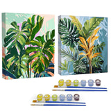 2 Pack Paint by Numbers with Frame,Plants Paint by Numbers Kit for Adults,Plant Painting by Numbers for Beginner on Canvas,Easy Oil Painting Arts Gift Crafts Kits for Home Wall Decor 8x8inch YarnWhimsy