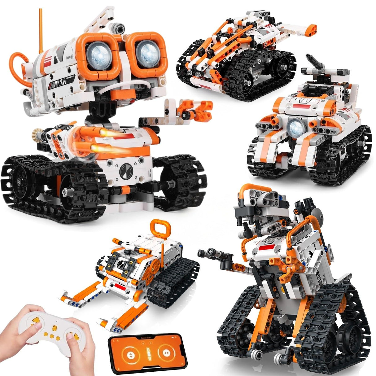 PIVONAX STEM Robotics Kit for Kids Ages 8-12 8-14+, 5-in-1 Remote/APP Control Coding Robot, Educational Engineering Building Toys with Programming, Science Projects Great Gift for Boys & Teens PIVONAX