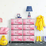 Sorbus Dresser with 8 Drawers - Furniture Storage Chest Tower Unit for Bedroom, Hallway, Closet, Office Organization - Steel Frame, Wood Top, Easy Pull Fabric Bins (8-Drawer, Pink) Sorbus