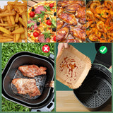 Air Fryer Liners Disposable,200Pcs Parchment Paper,LYHOLKEER 8IN Disposable Air Fryer Paper Liners for 5-8QT Air Fryer, Non-Stick Air Fryer Liners Square Free of Bleach LYHOLKEER