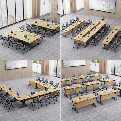 Conference Table, 4 Pack Folding Conference Room Table Flip Top Training Table, Modern Mobile Meeting Table with Lockable Wheels for Office, Classroom, School, 55 x 23.6 x 29.5 inch (4pcs) - WoodArtSupply