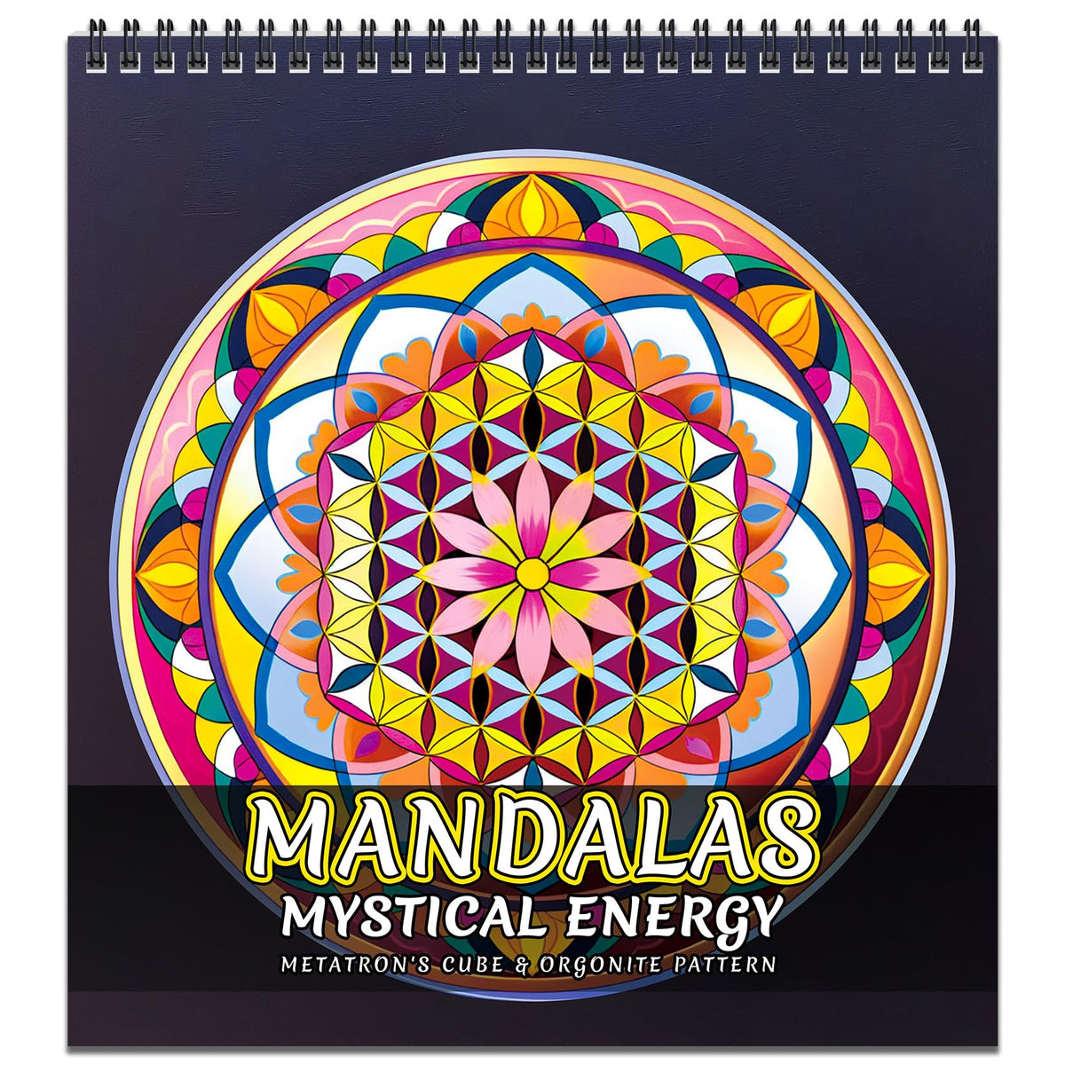 FUN LAVIE Adult Coloring Book 32 Sacred Geometry Mandala Coloring Books for Adults Relaxation and Stress Relief, Featuring Flower of Life, Metatron's Cube & Mindfulness Orgonite Patterns, Spiral Bound FUN LAVIE