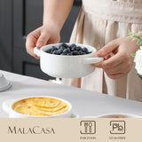 MALACASA Mini Cocotte Set - 14 OZ Small Casserole Dishes with Lids and Handles, Ceramic Mini Dutch Oven Set of 4, Small Baking Ramekins for Lasagna, Soufflé, Oven, Microwave & Dishwasher Safe, Series BAKE.BAKE MALACASA