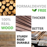 W&S 10pack Peel and Stick Real Wood Planks for Wall, Stick On Faux Teak Wood Panels for Bedroom,Living Room,RV, Adhesive Wooden Paneling for Interior Accent Wall, Self Stick Shiplap Boards (12.4Sq.Ft) W&S WOOD & STONE