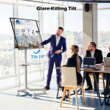 BONTEC Mobile TV Stand, Tilt Rolling TV Cart with Media Shelf and Locking Wheels, Fits 23-60” LED, LCD, OLED Flat Curved TVs, Holds Up to 88lbs, Max VESA 400x400mm, White BONTEC