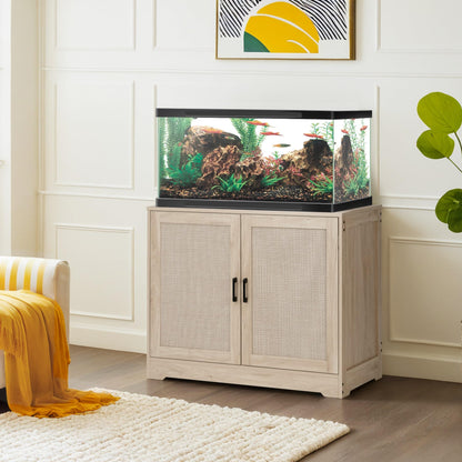 unipaws 30-50 Gallon Aquarium Stand, Fish Tank Stand with Storage Cabinet, Wooden Tank Stand for Turtle Tank, Reptile Terrarium