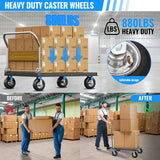 8 Inch Pneumatic Caster Wheels Set of 4 (2 Swivel/2 Rigid),Heavy Duty Casters,Tolerable 880 LBS,Rubber Knobby Tread for Workbench, Cart, Trolley,Wagon and Shelves VELPAX