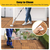 36pcs Hardwood Interlocking Patio Deck Tiles, 12"x12" All Weather Balcony DIY Flooring Tiles Acacia Waterproof Wood Flooring Tiles Portable Snap Click Together Patio Tiles for Indoor or Outdoor use DDYOOK