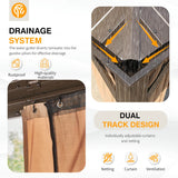 YOLENY 12' x 16' Hardtop Gazebo with Galvanized Steel Double Roof, Pergolas Aluminum Frame, Netting and Curtains Included, Metal Outdoor Gazebos for Garden, Patios, Lawns, Parties YOLENY