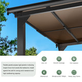 HOGYME 10x12 FT Gazebo, Outdoor Gazebos on Clearance with Updated Frame Structure and Roof, Hard Top Lean to Gazebo Pergola, Wall Mounted Awnings for Patio, Deck, Lawn and Backyard HOGYME