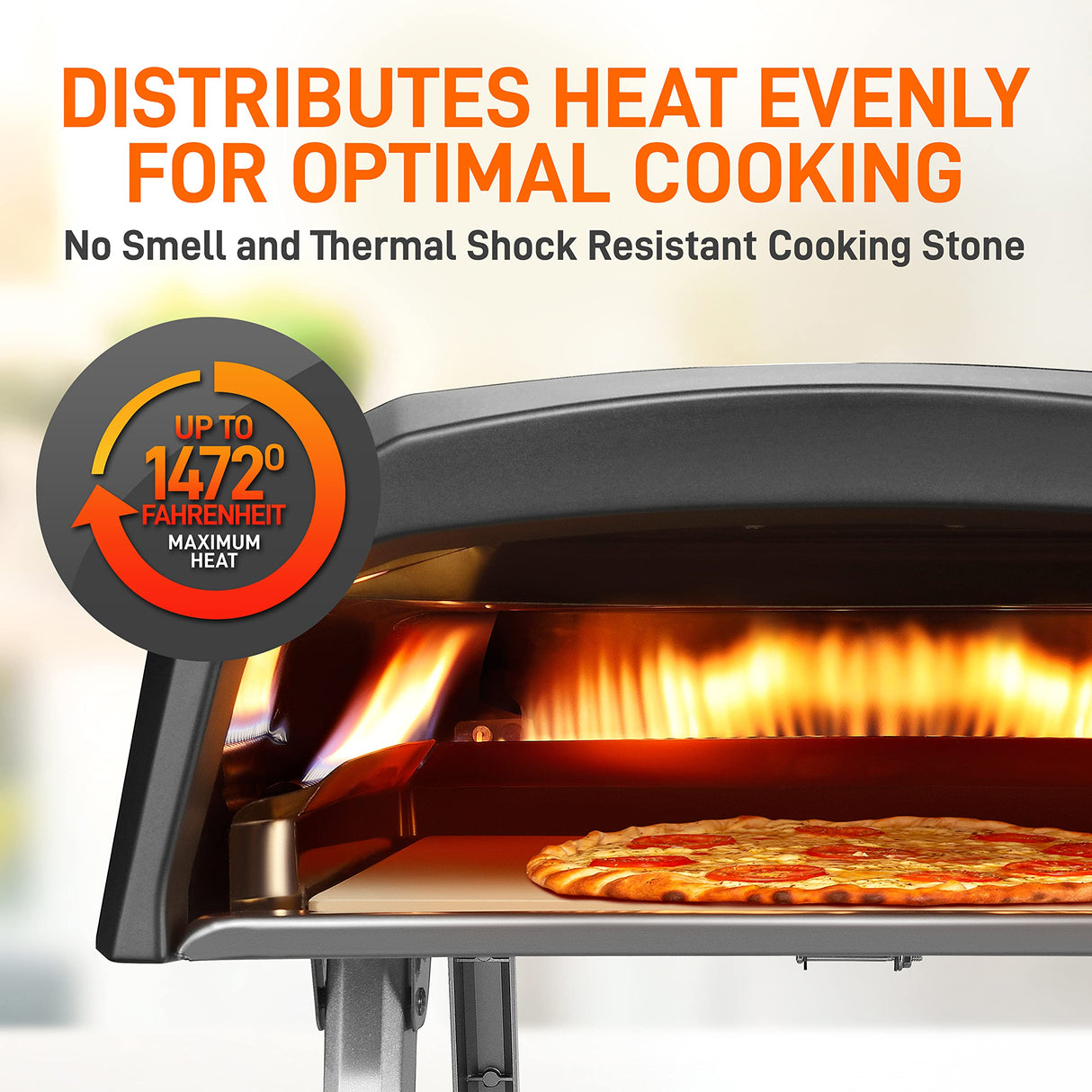 NutriChef Pizza Stone for Oven - Durable and Safe Cooking Stone for BBQ Grill and Oven, Thermal Shock Resistant Grilling Stone, For Pies, Pastry & Bread - 12.8” x 12.8” NutriChef