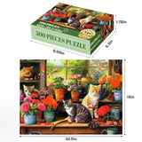 500 Piece Puzzle for Adults-Cats and Flowers | Recycled Cardboar Jigsaw Puzzles 500 Pieces | Challenging Family Activity Great Gift Idea for Family Friends | Difficult Puzzles Size 20.5 x 15 inches Edsjegn