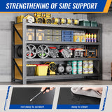 BYNSOE 77" W Storage Shelves 9000lbs Garage Metal Shelving Heavy Duty Garage Shelves Adjustable Storage Shelves for Industrial, Factory,(77" W X 24" D X 70" H) BYNSOE