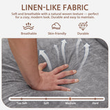 AVZEAR Chesterfield L Shaped Sofa Modular, Sectional Linen Fabric Couch with Ottoman and Pillow, Modern Bed Deep Seat Sofa Living Room Furniture Sets for Living Room, Bedroom and Apartment, Grey AVZEAR